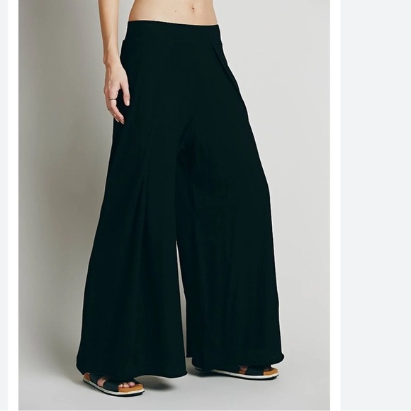 Free People Pants - Fre People -free-East Women's Black Wide-Leg Beach Kats Pants Size XL